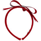 Girls Red & Silver Bow Headband, 1, hi-res